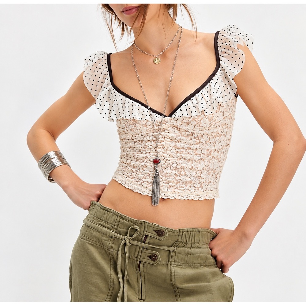 Free People Tank Top Natural Charlotte Boho cream Medium